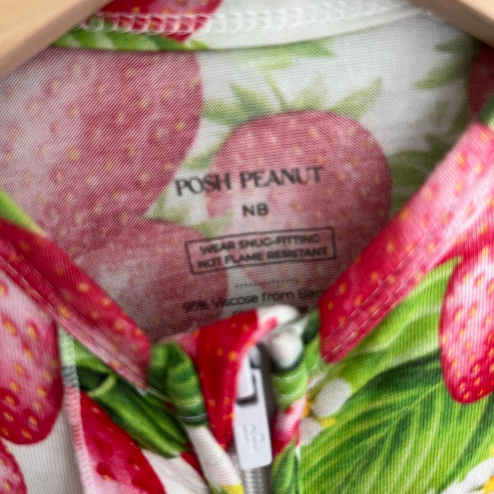 Posh Peanut Strawberry Newborn Footie - Picture 3 of 5